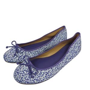 Talbots Shoes Slip On Flats Ballet Purple Floral Bow Size 8